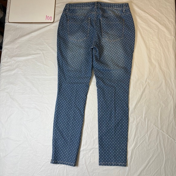 Roz & Ali Women's Blue Polka Dot Jeans Size 8 Skinny Fit Stretch‎ Denim - Picture 5 of 8